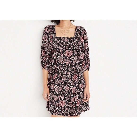 Size 1X 16 NEW FLORAL PRINT BABYDOLL DRESS W/TIE Spring Summer Wedding PLUS SIZE - Picture 2 of 5